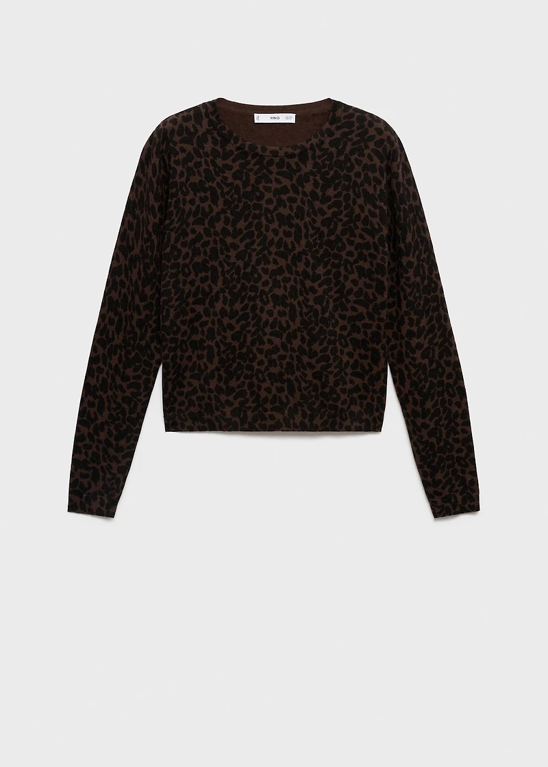 Ribbed leopard-print sweater