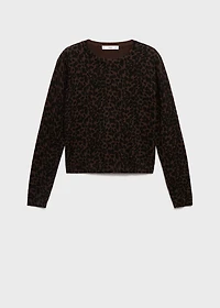 Ribbed leopard-print sweater