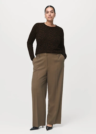 Ribbed leopard-print sweater