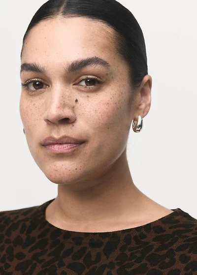 Ribbed leopard-print sweater