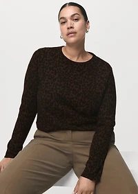 Ribbed leopard-print sweater