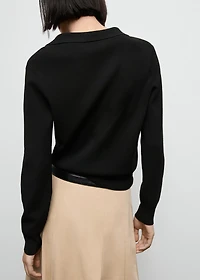 Fine-knit V-neck sweater