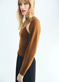 Sweater with cardigan-style detailing