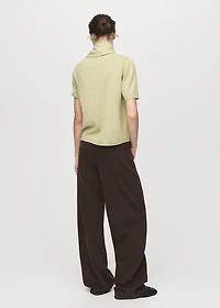 Short-sleeved sweater with scarf