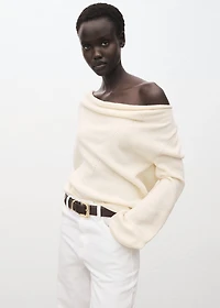 Draped-neck sweater