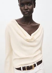 Draped-neck sweater
