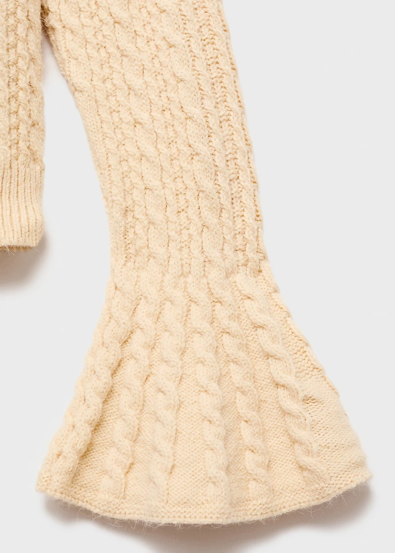 Cable-knit sweater with flared sleeves