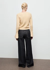 Cable-knit sweater with flared sleeves
