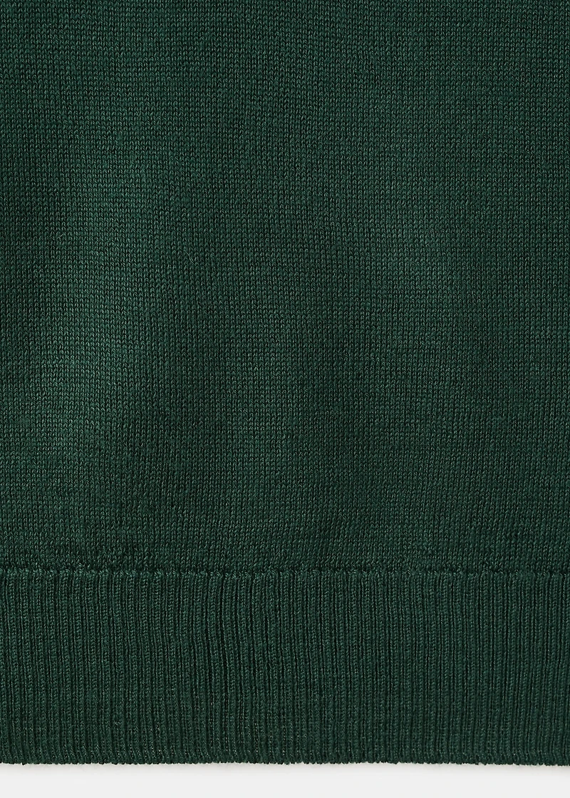 Knitted sweater with draped neck