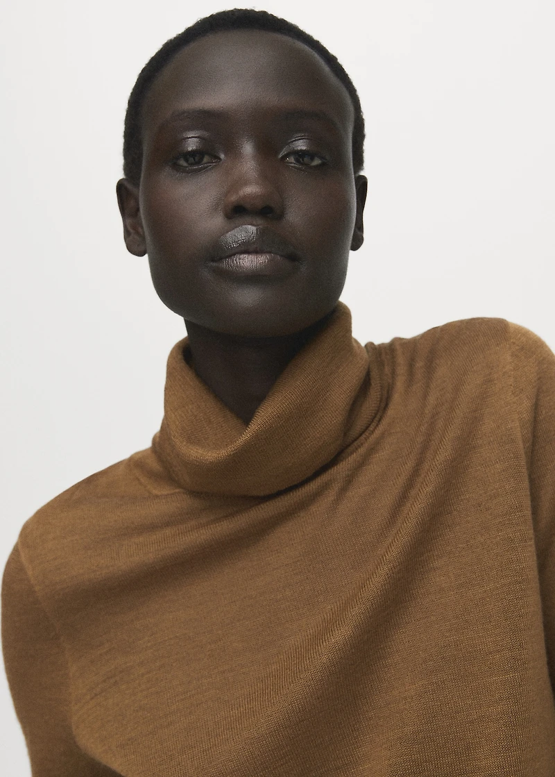 Wool-blend turtleneck sweater