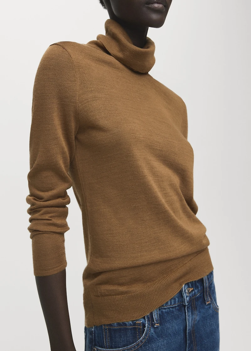 Wool-blend turtleneck sweater