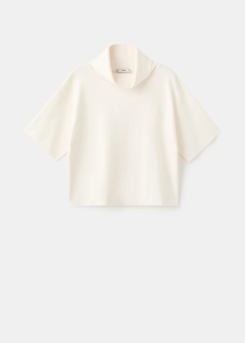 Short-sleeved turtleneck sweater