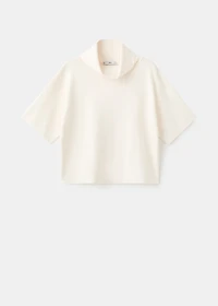 Short-sleeved turtleneck sweater