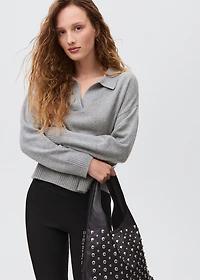 Knitted polo-neck sweater