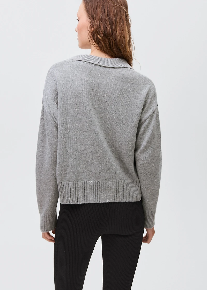 Knitted polo-neck sweater