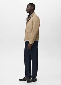 Water-repellent jacket with corduroy collar