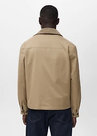 Water-repellent jacket with corduroy collar