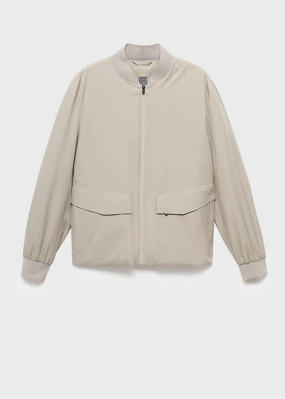 Packable water-repellent bomber jacket