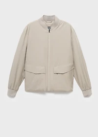 Packable water-repellent bomber jacket