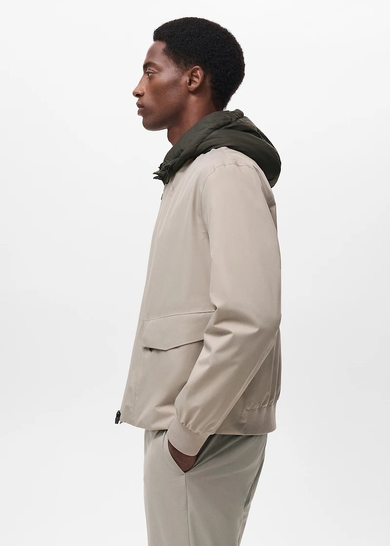 Packable water-repellent bomber jacket