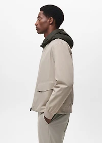 Packable water-repellent bomber jacket