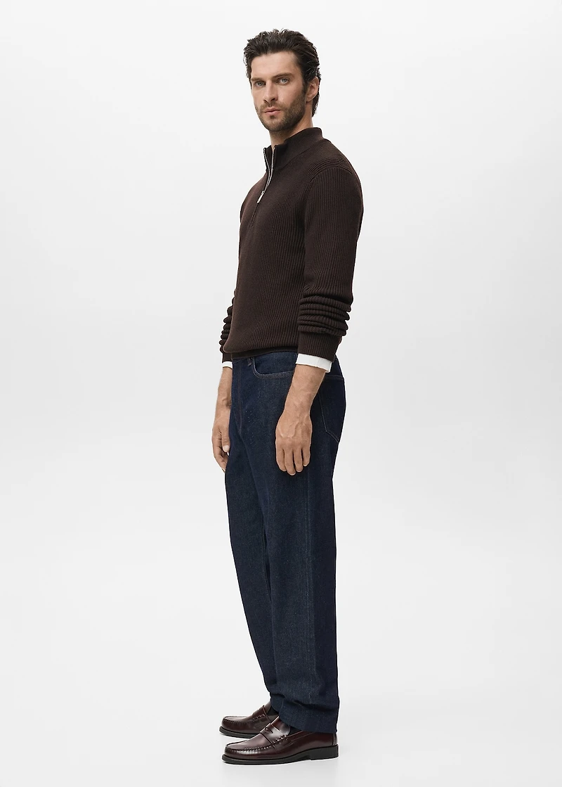 100% cotton perkins-neck sweater