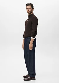 100% cotton perkins-neck sweater