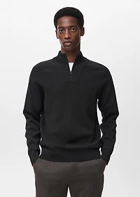 Breathable zip-neck sweater