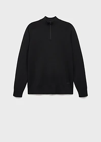 Breathable zip-neck sweater
