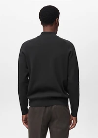 Breathable zip-neck sweater