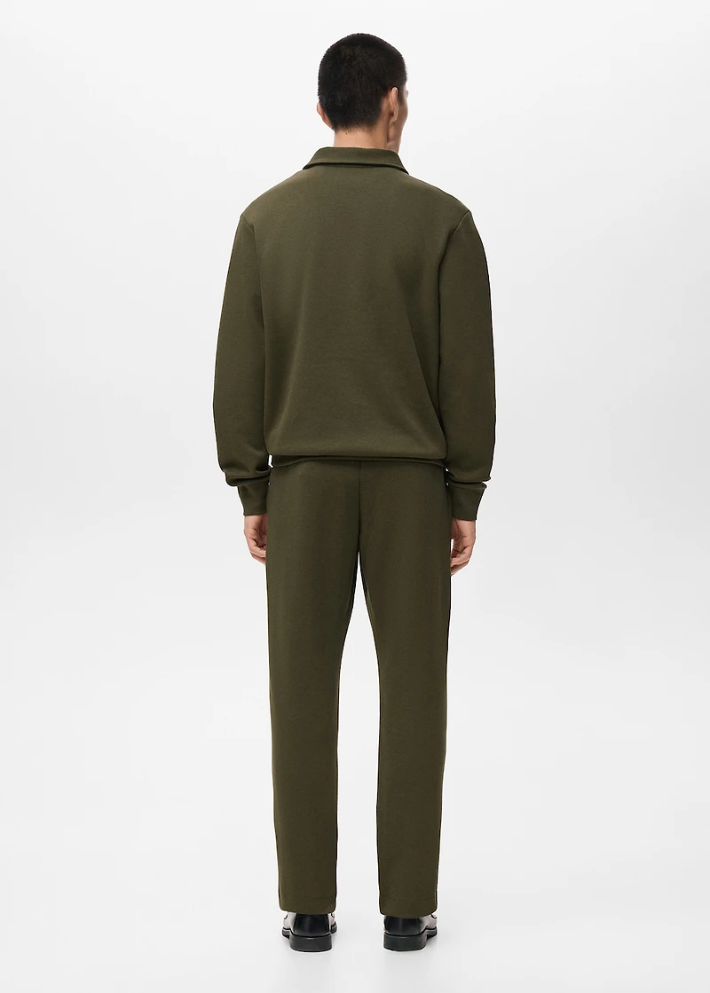 Regular-fit zipper-neck sweatshirt