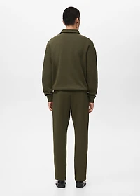 Regular-fit zipper-neck sweatshirt