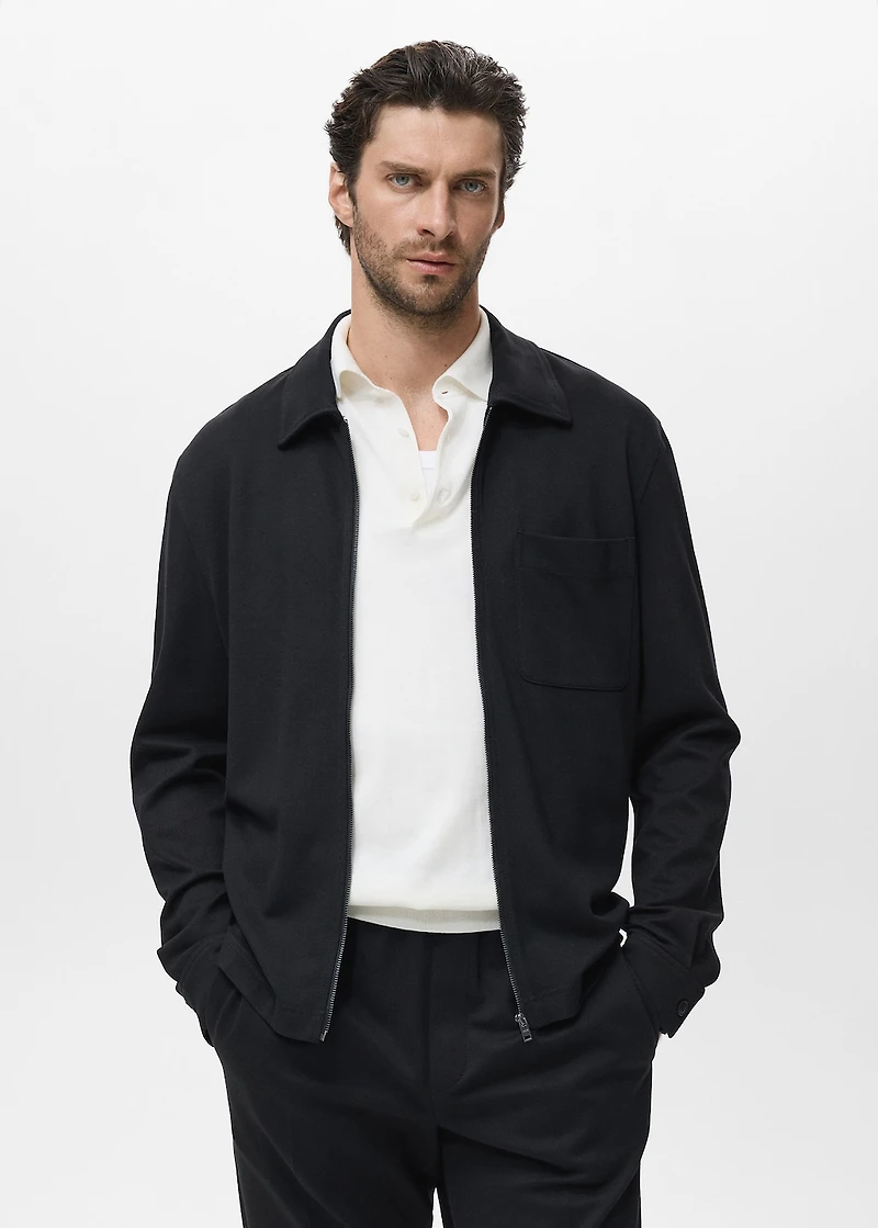 Zip-up sweatshirt with pocket