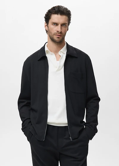 Zip-up sweatshirt with pocket