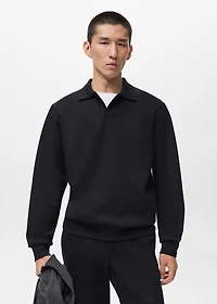 Regular-fit polo sweatshirt