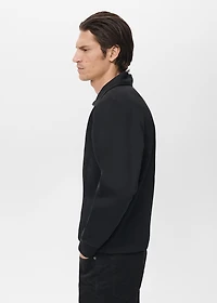 Cotton sweatshirt with zipper neck