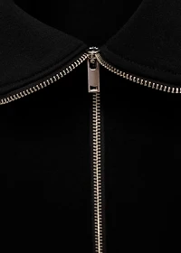 Cotton sweatshirt with zipper neck