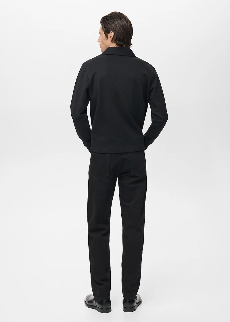 Cotton sweatshirt with zipper neck