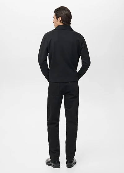 Cotton sweatshirt with zipper neck