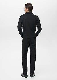 Cotton sweatshirt with zipper neck