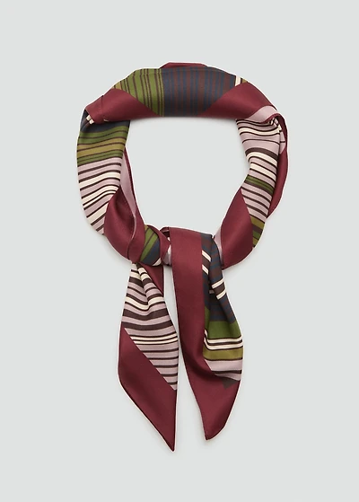 Striped satin scarf