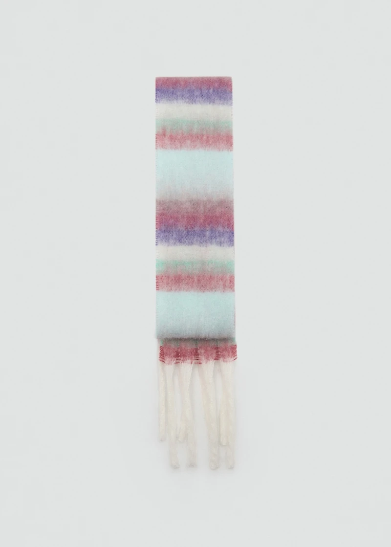 Striped knit scarf