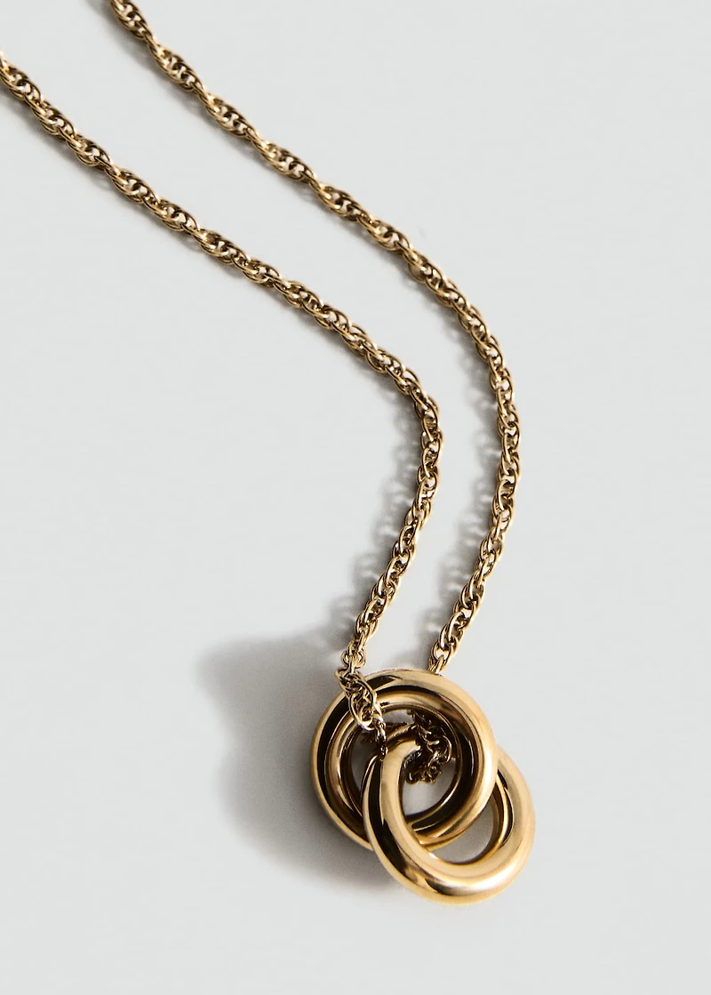 Stainless steel necklace with interlinked rings