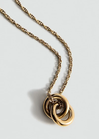 Stainless steel necklace with interlinked rings