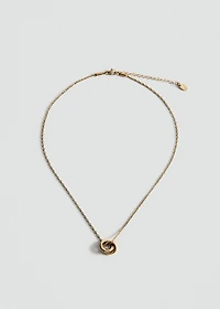 Stainless steel necklace with interlinked rings