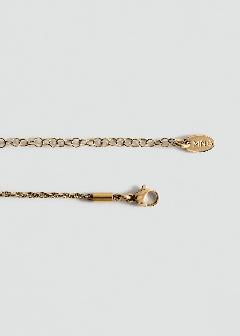 Stainless steel necklace with interlinked rings