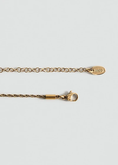 Stainless steel necklace with interlinked rings