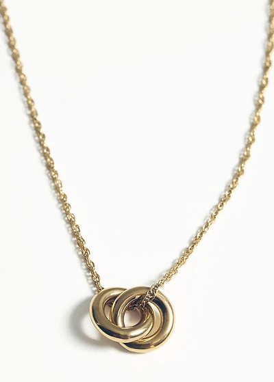 Stainless steel necklace with interlinked rings