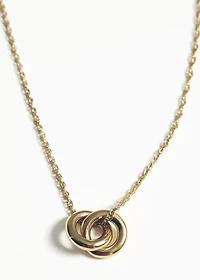 Stainless steel necklace with interlinked rings