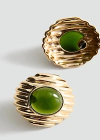 Combined resin stone earrings